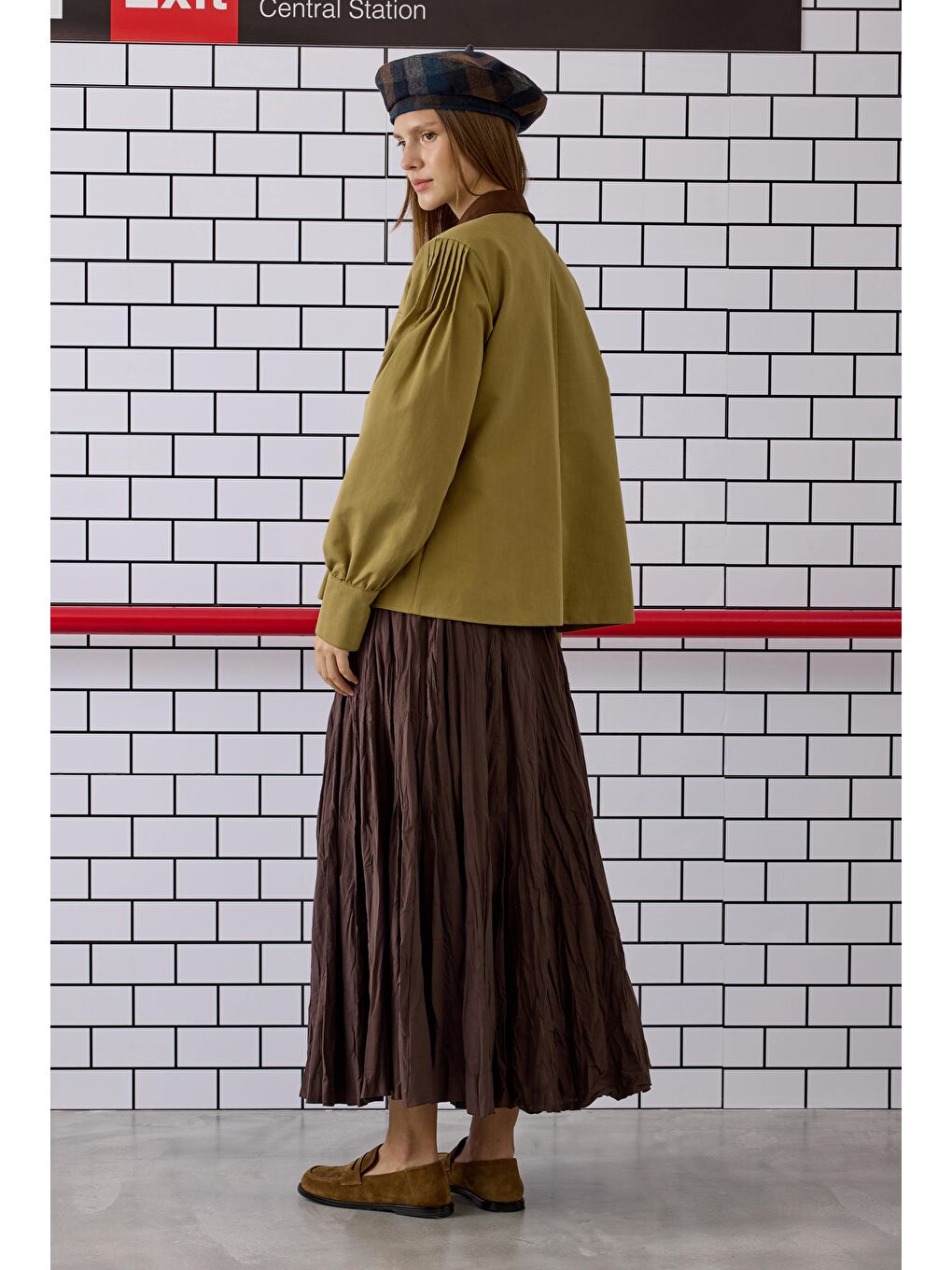 Nervürlü Kanvas Ceket Haki-2