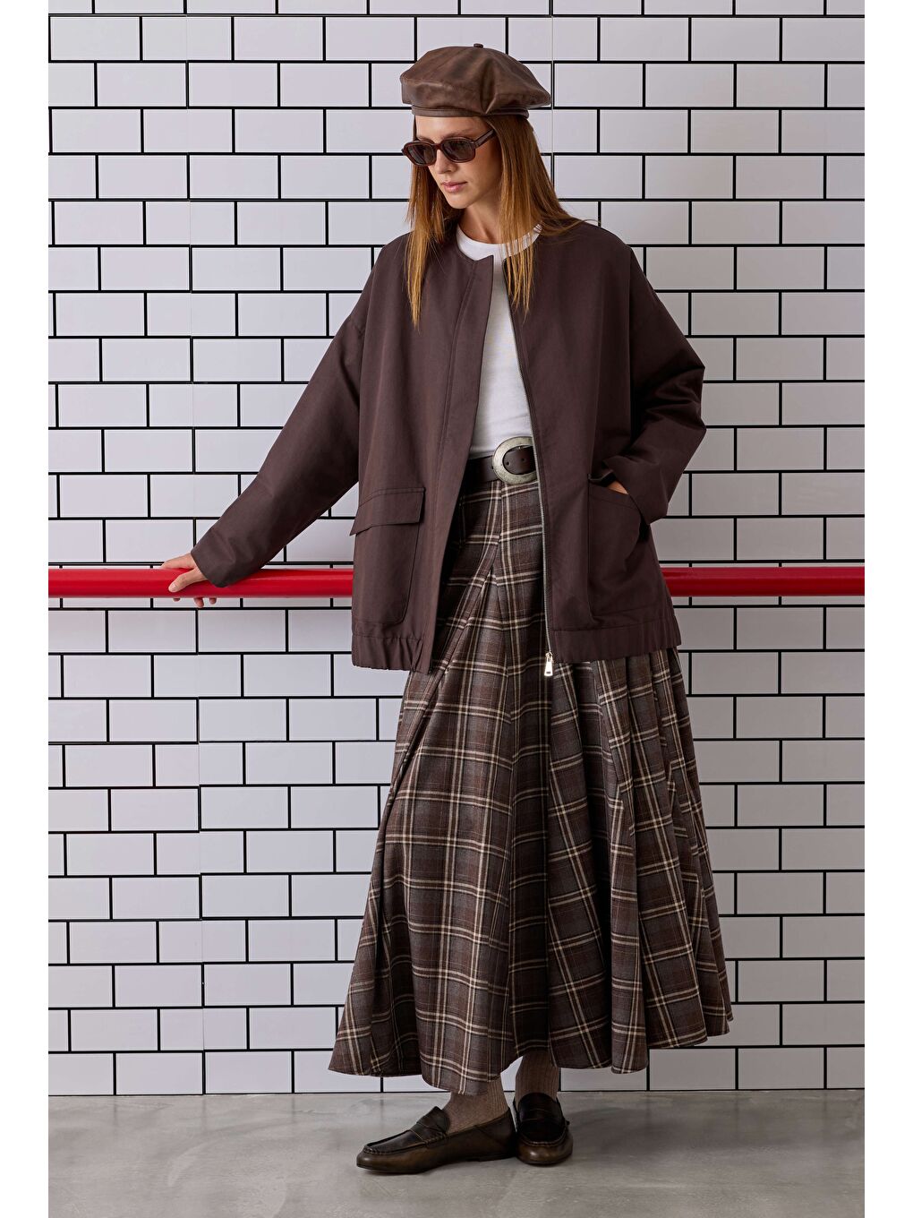 Kahverengi Kanvas Bomber Ceket Kahve-3