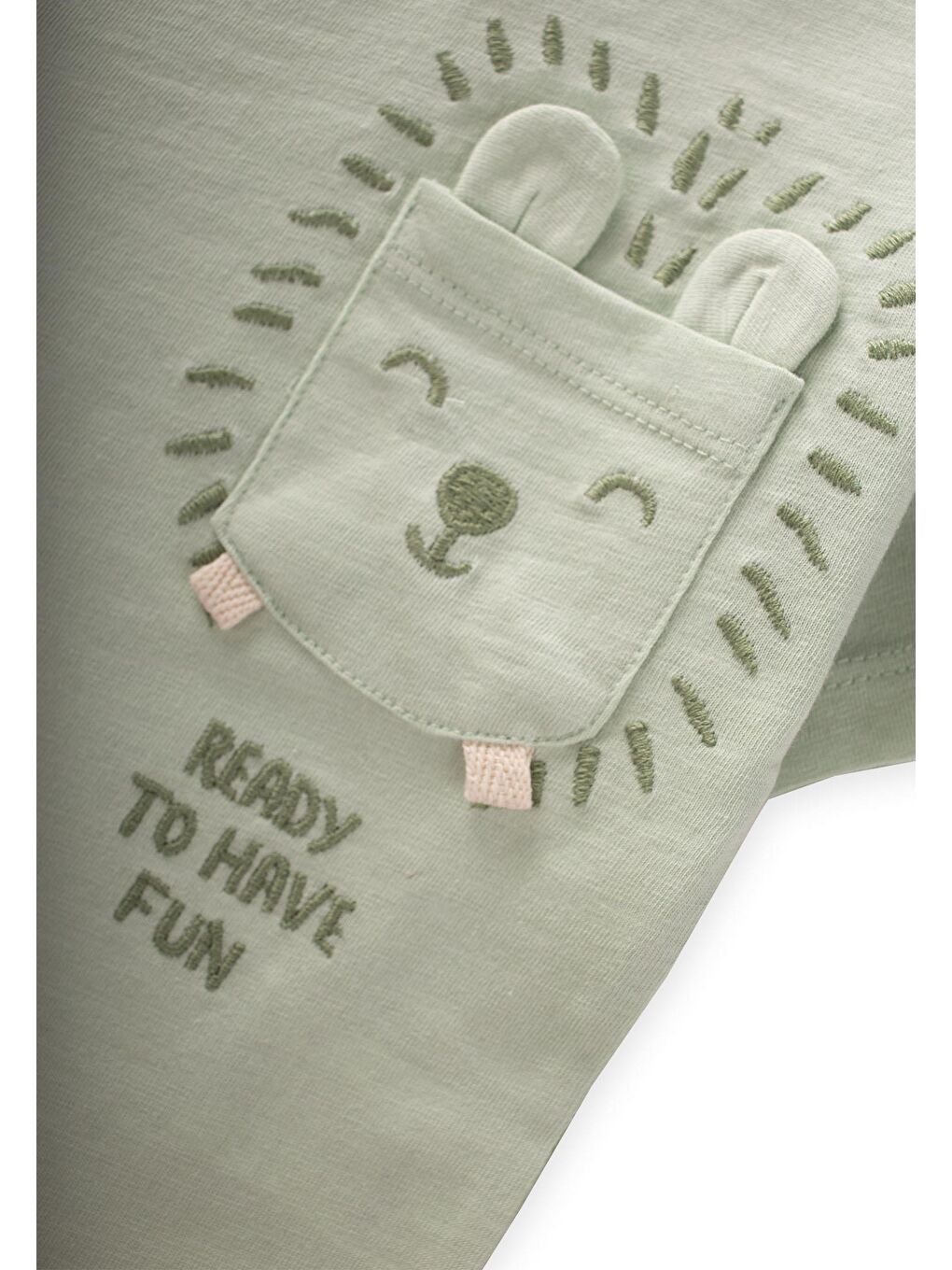 Turkuaz Erkek Çocuk Nakışlı Tişört-2