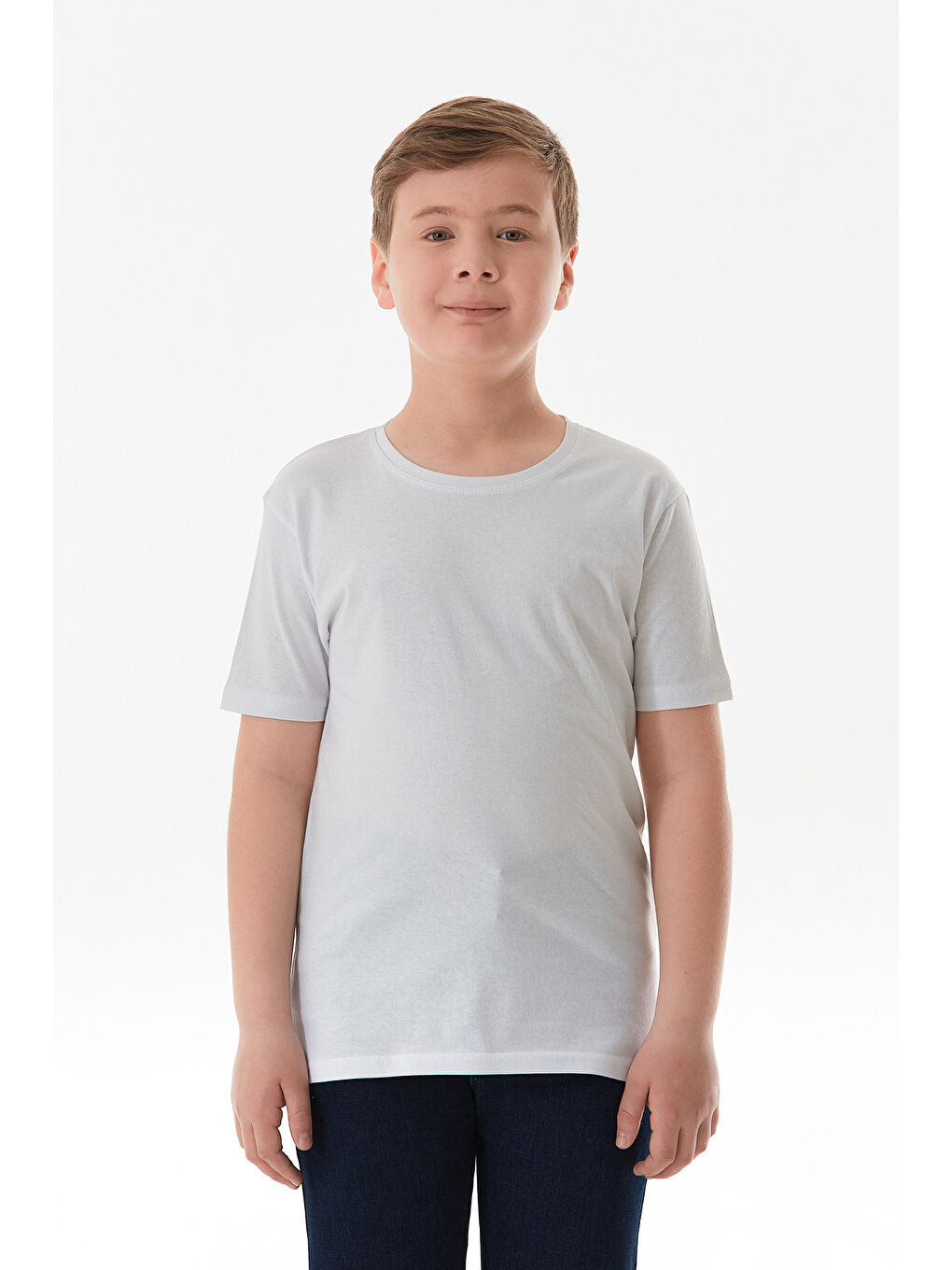 Beyaz Arkası Anime Baskılı Erkek Çocuk Tişört-1