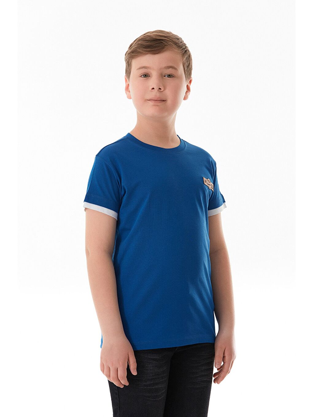 Mavi %100 Pamuk Armalı Erkek Çocuk Tişört-2