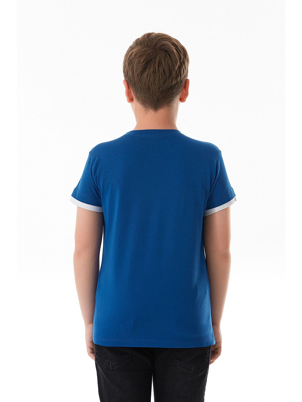 Mavi %100 Pamuk Armalı Erkek Çocuk Tişört-3