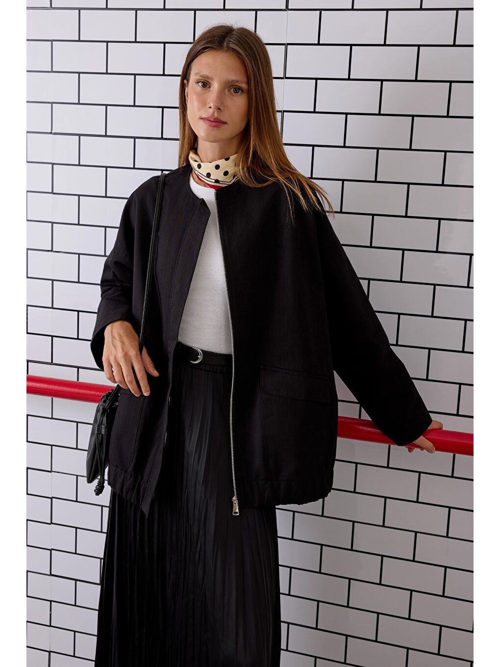 Kanvas Bomber Ceket Siyah-2