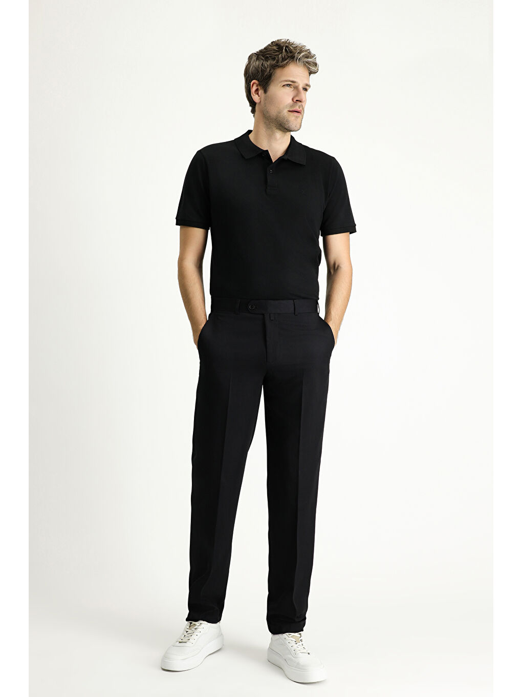 Siyah Super Slim Fit Ekstra Dar Kesim Elastanlı Klasik Kumaş Pantolon