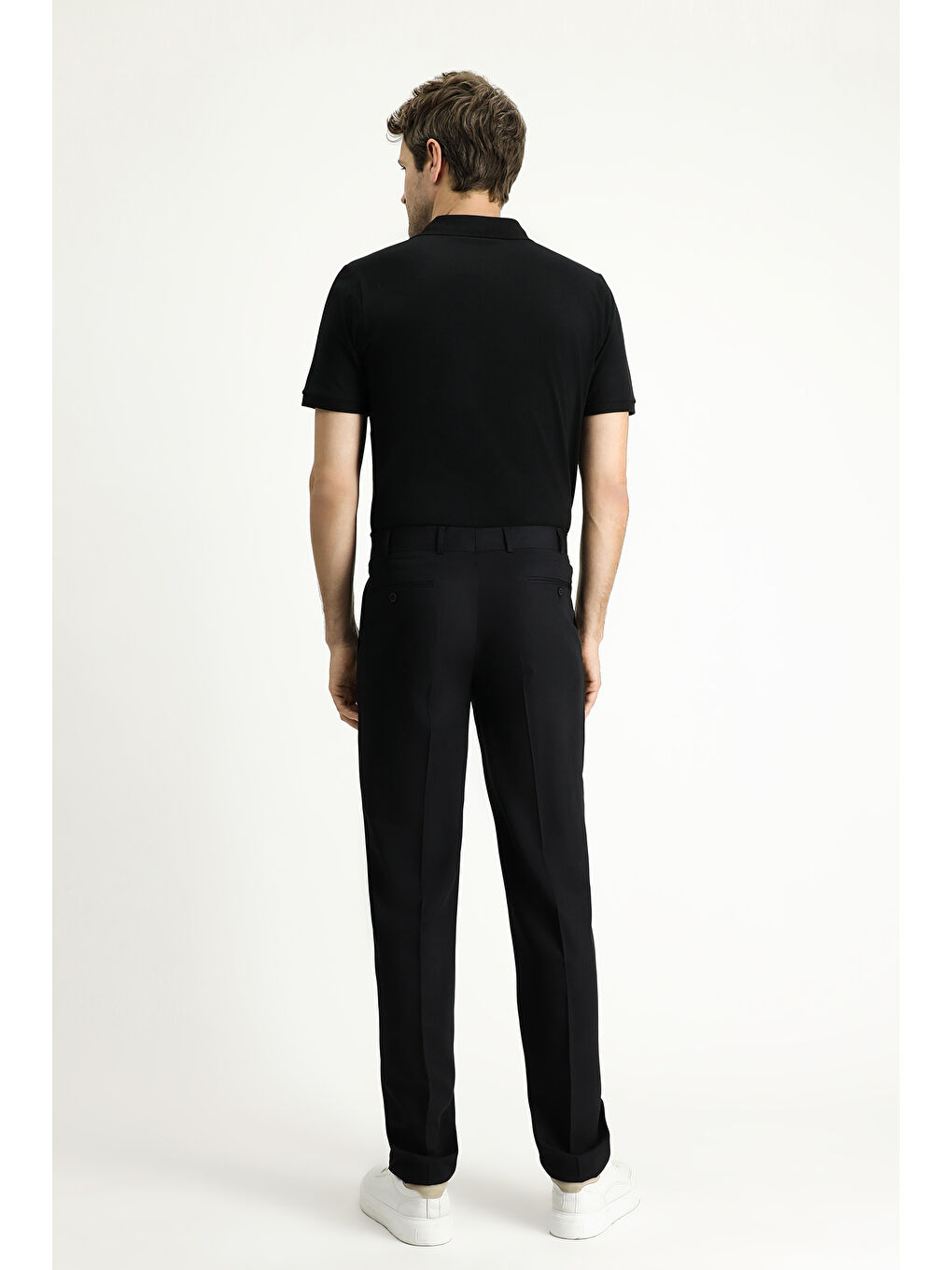 Siyah Super Slim Fit Ekstra Dar Kesim Elastanlı Klasik Kumaş Pantolon-3