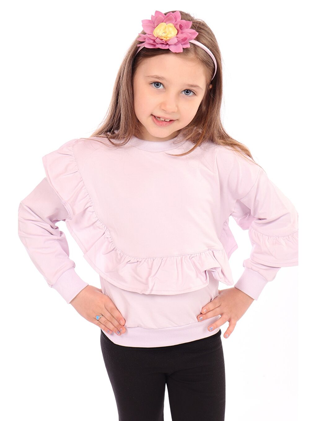Lila Kız Çocuk Sweatshirt