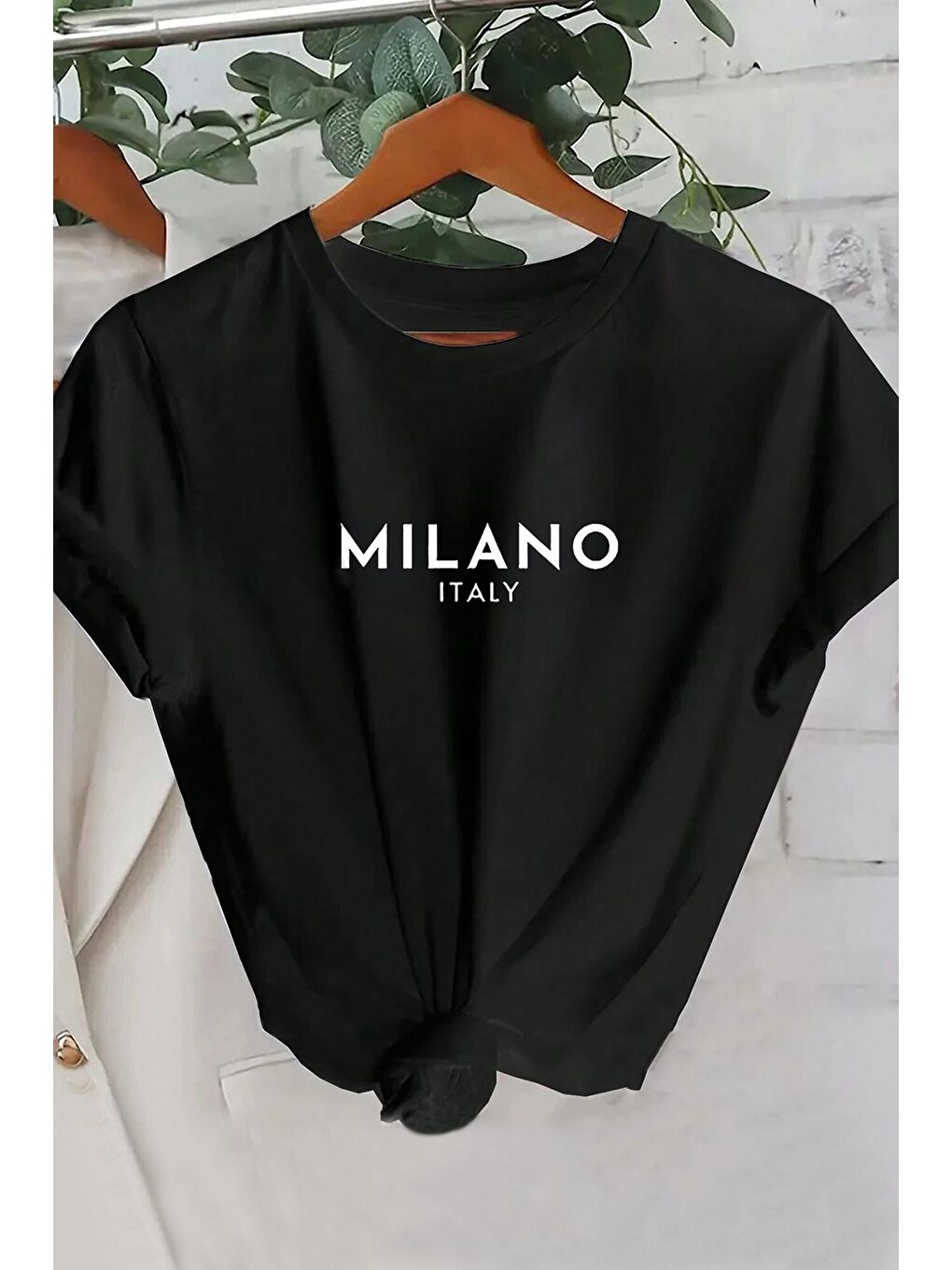 uyguntarz Siyah Unisex Milano Baskılı Oversize T-shirt