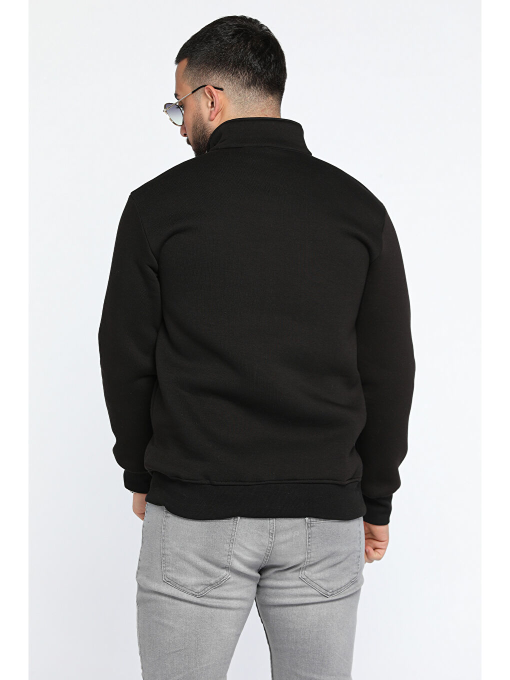 Mishar İtalia Siyah Yarım Fermuarlı Cepli Double Face Erkek Sweatshirt - 2