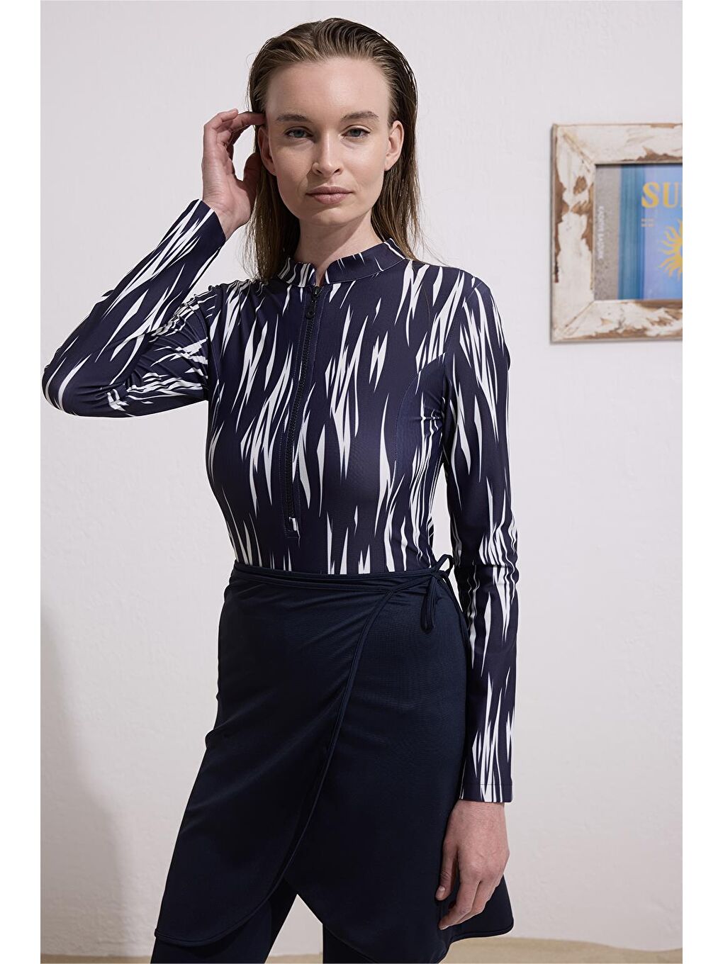 Tesettür Mayo Bağlanabilir 25 Etek Lacivert-1