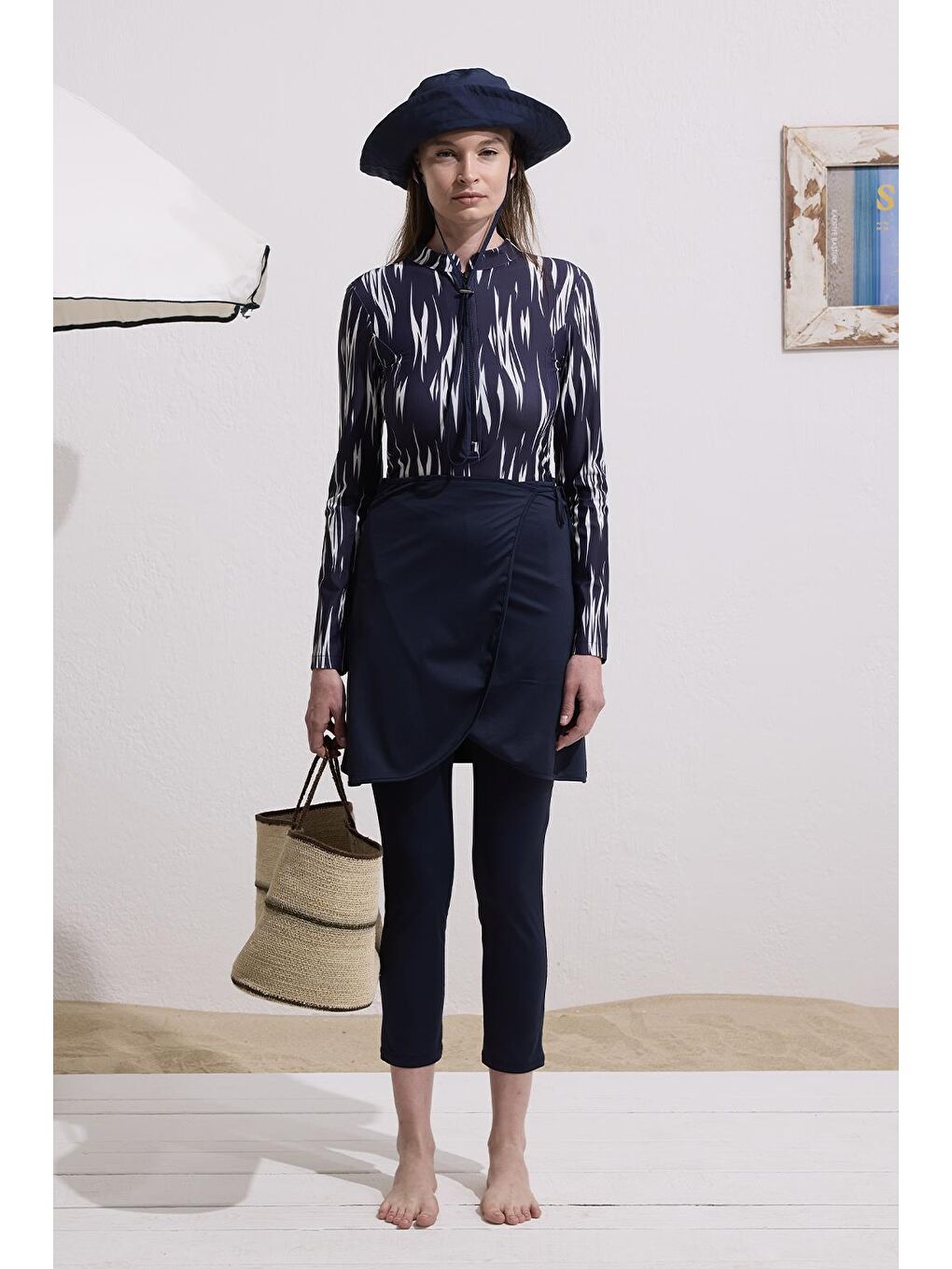 Tesettür Mayo Bağlanabilir 25 Etek Lacivert-2