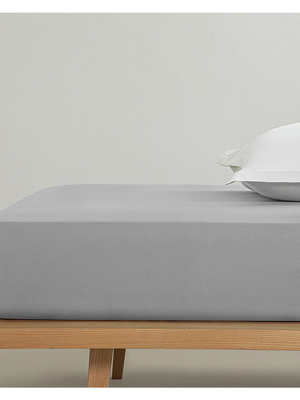 Gri Düz Pamuklu King Size Lastikli Çarşaf Çakıl Taşı