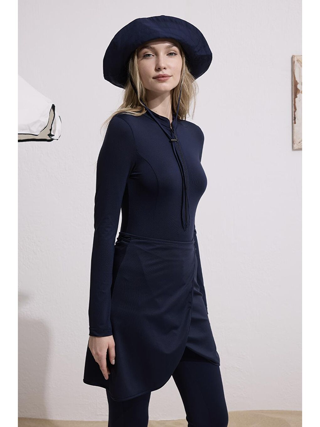 Tesettür Mayo Bağlanabilir 25 Etek Lacivert-4