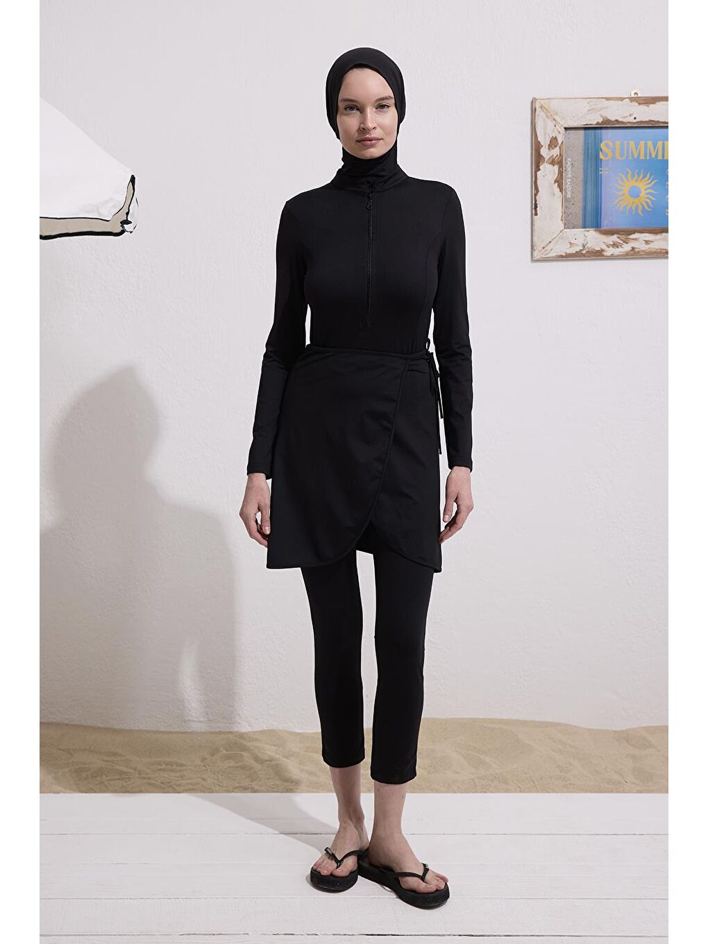 Tesettür Mayo Bağlanabilir 25 Etek Siyah