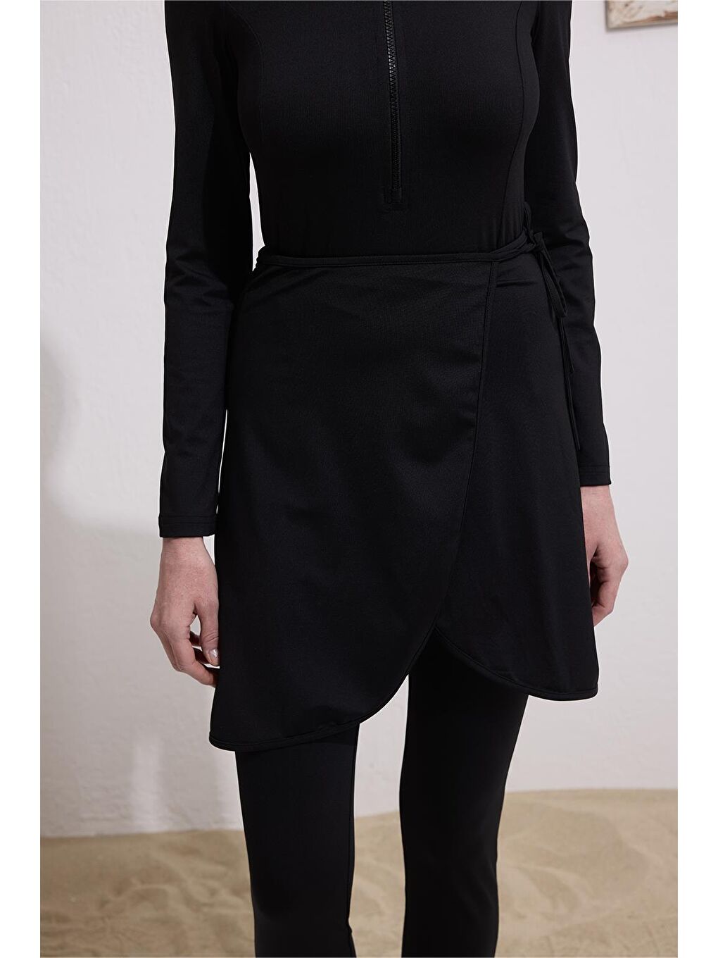 Tesettür Mayo Bağlanabilir 25 Etek Siyah-1