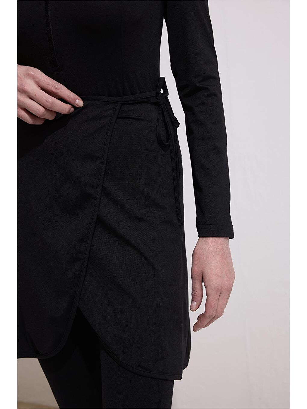 Tesettür Mayo Bağlanabilir 25 Etek Siyah-3