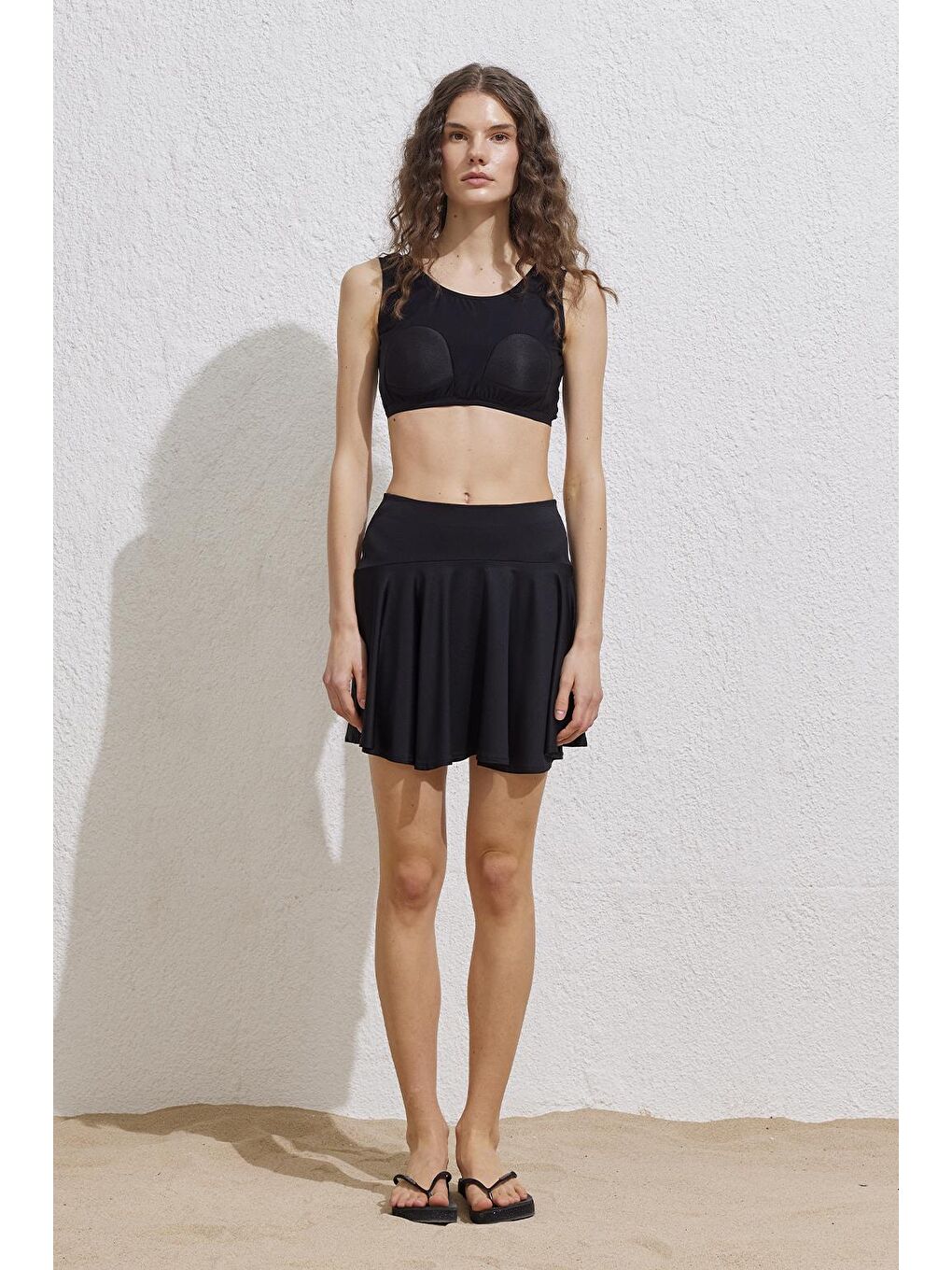 Tesettür Mayo Tenisçi Etek Siyah-6