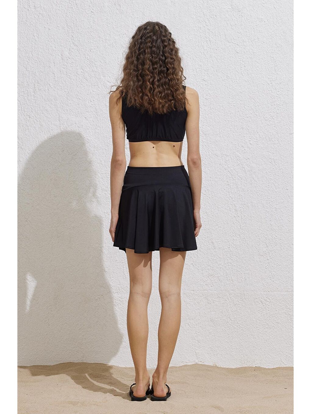 Tesettür Mayo Tenisçi Etek Siyah-7