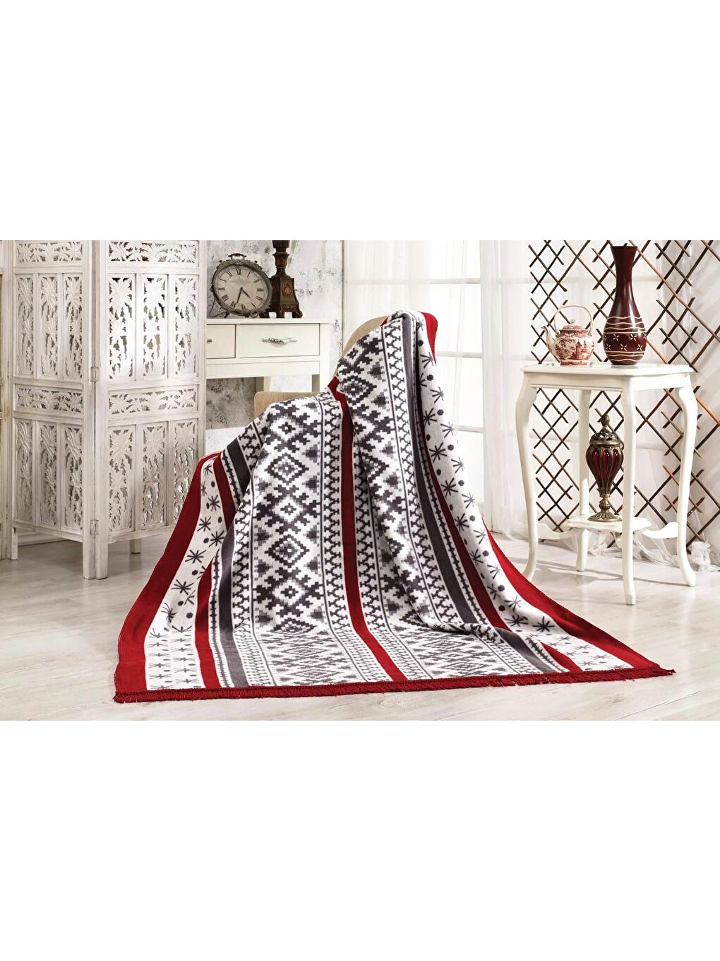 Gri Pamuklu Tv Battaniye 127x155 Rubus