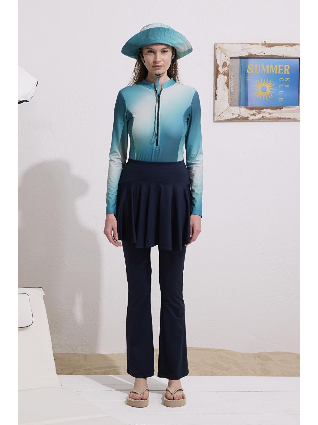 Tesettür Mayo Tenisçi Etek Lacivert