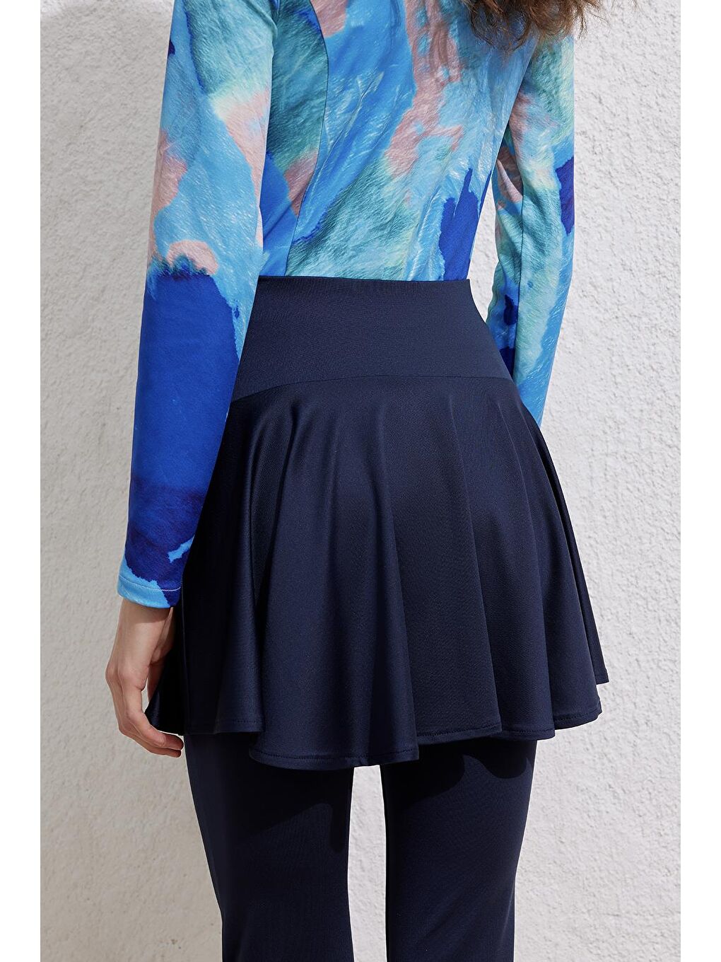 Tesettür Mayo Tenisçi Etek Lacivert-1