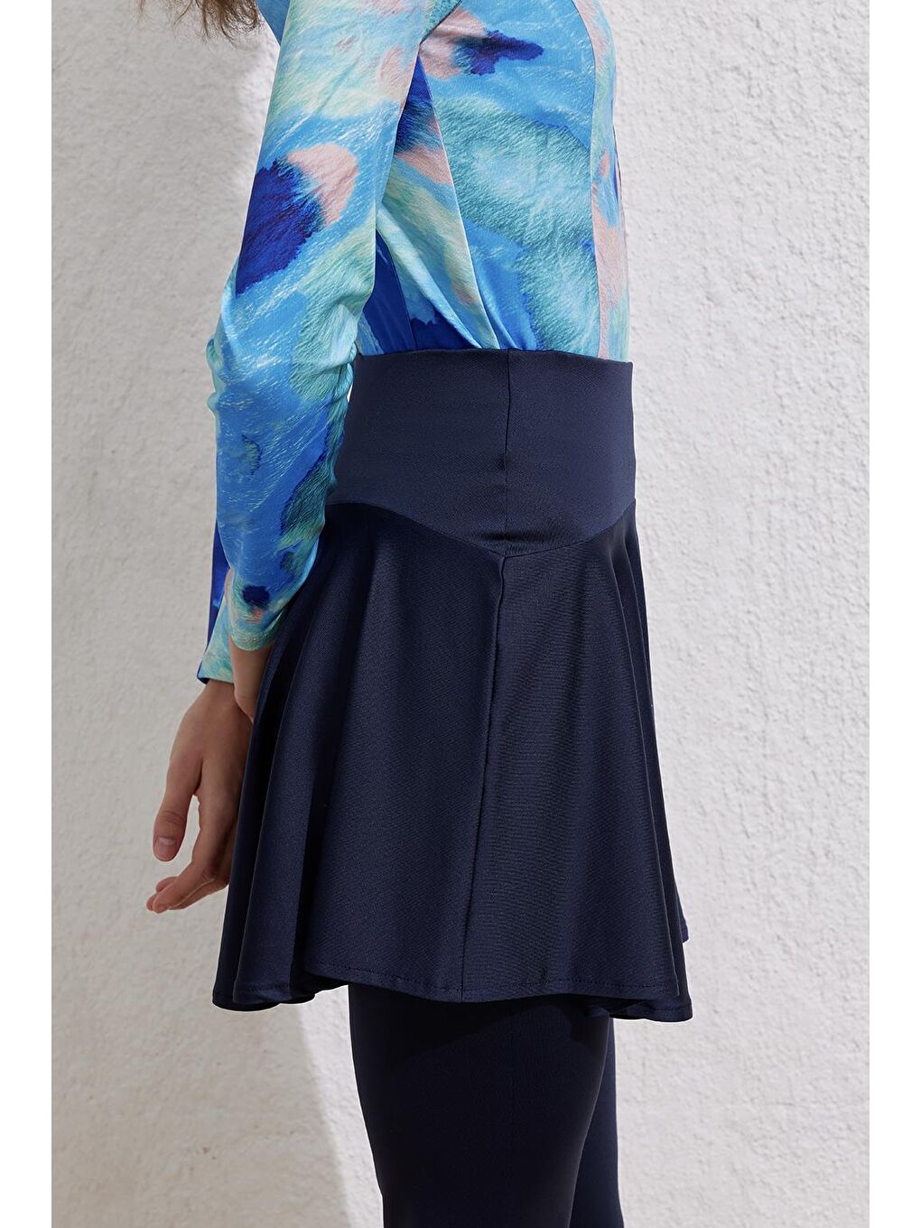 Tesettür Mayo Tenisçi Etek Lacivert-2