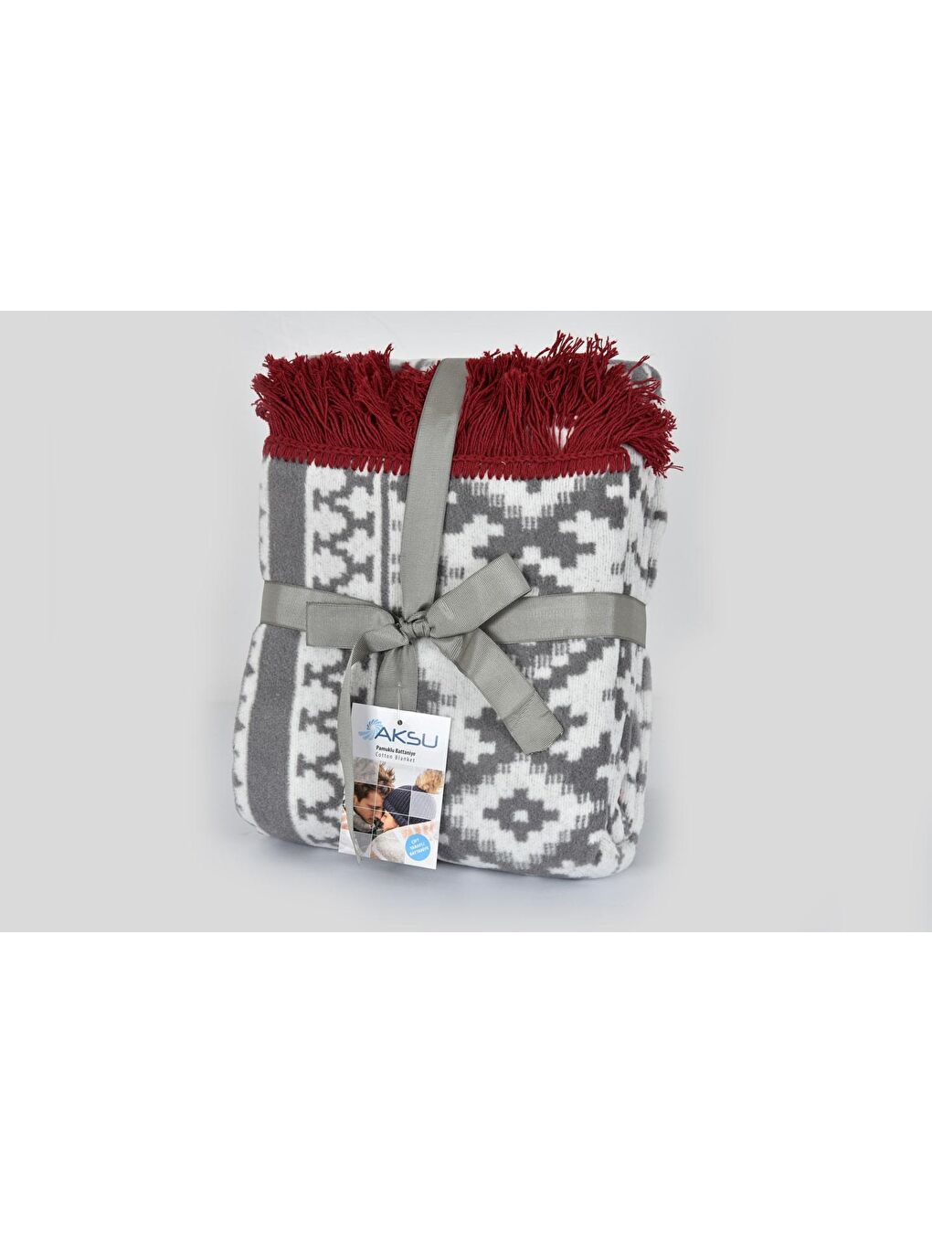 Gri Pamuklu Tv Battaniye 127x155 Rubus-2