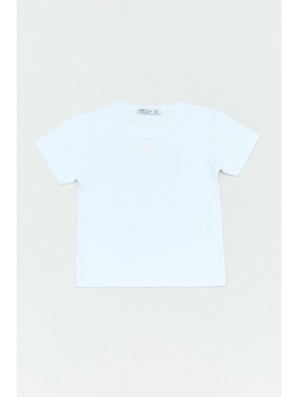 Beyaz %100 Pamuk Arkası Happiness Baskılı Erkek Çocuk Tişört