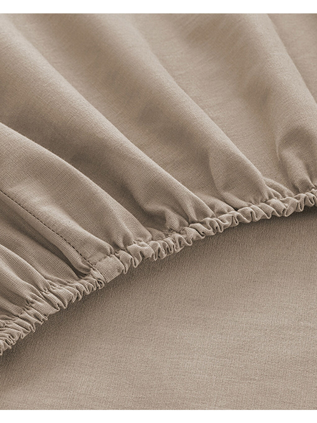 Kahverengi Düz Pamuklu King Size Lastikli Çarşaf Kahve Köpüğü-2