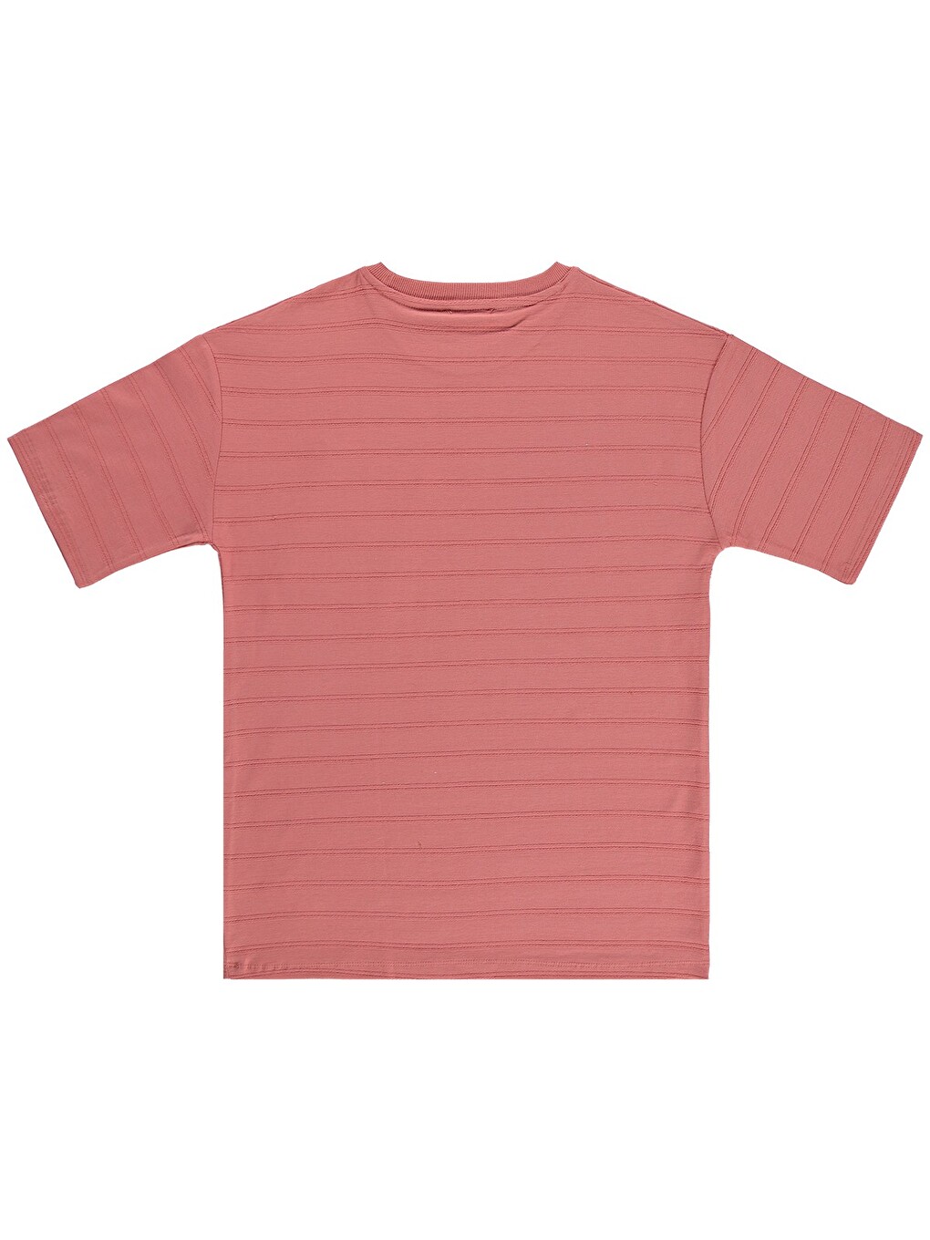 Boys Basic Önü Cepli 10-13 Yaş Tişört - Pembe-1