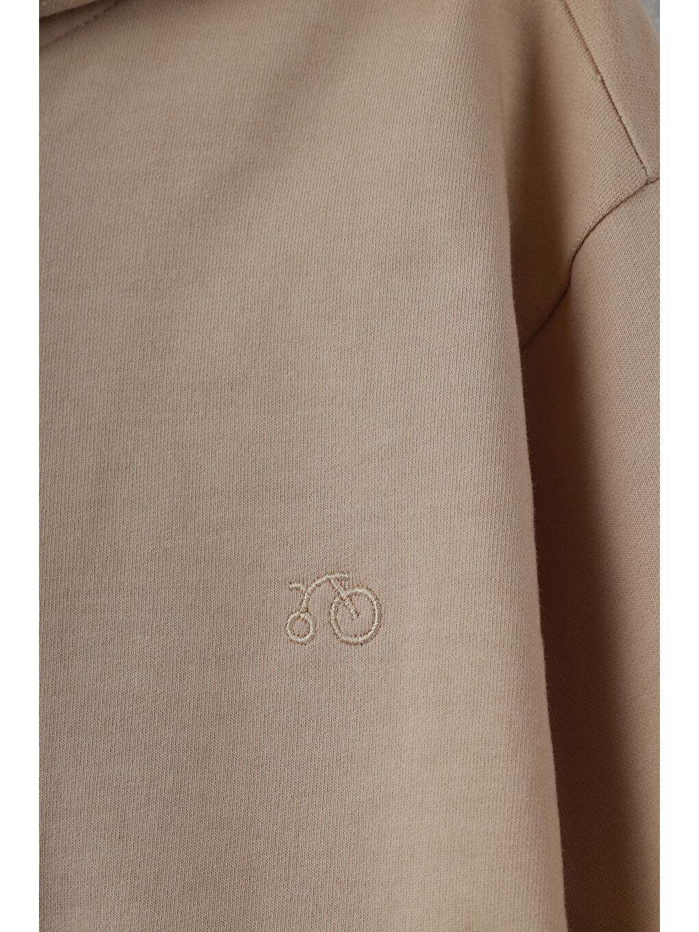 Erkek Çocuk Kapüşonlu Fermuarlı Bej Sweatshirt-1