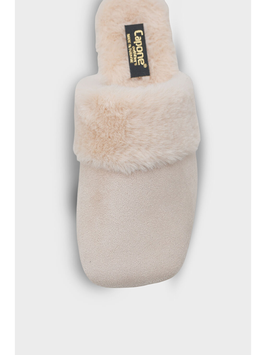 Bej Elyse Kadın Kapalı Gondol Tüylü Terlik-2