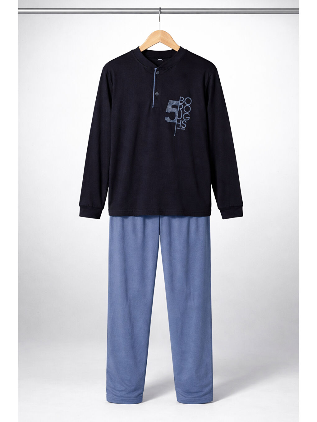 Erkek Çocuk Garson Boy Pamuk Penye Pijama Takımı 4226 Lacivert02