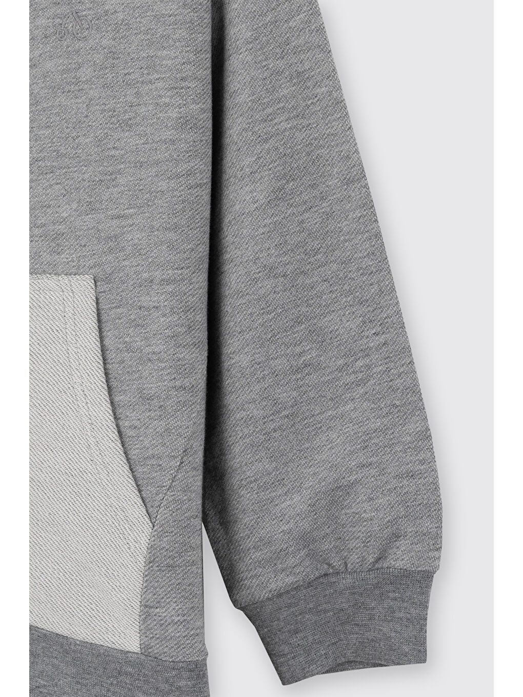 Erkek Çocuk Kapüşonlu Fermuarlı Gri-Melanj Sweatshirt-1