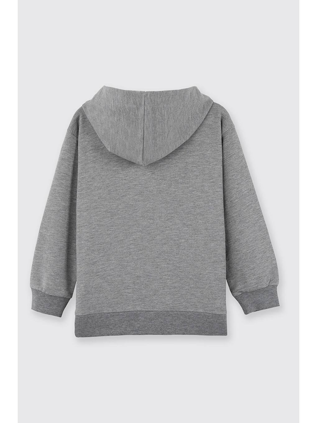 Erkek Çocuk Kapüşonlu Fermuarlı Gri-Melanj Sweatshirt-2