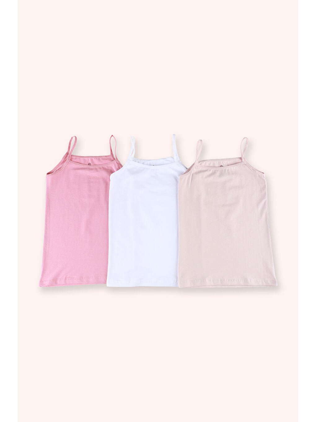 Karışık Kız Çocuk Basic 3'lü İnce Askılı Atlet Seti