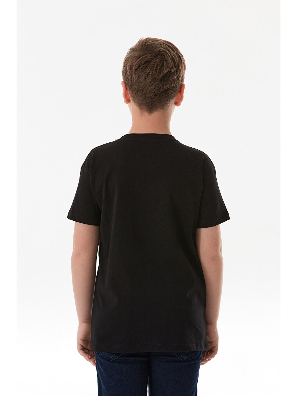 Siyah Dreams Yazı Baskılı Bisiklet Yaka Erkek Çocuk Tişört-2