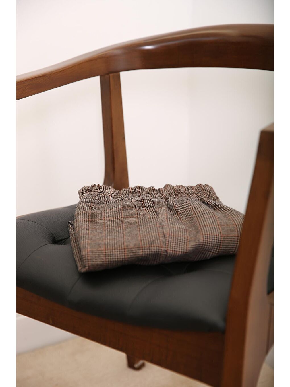 Siyah-Vizon Cepli Boru Paça Pantolon-4