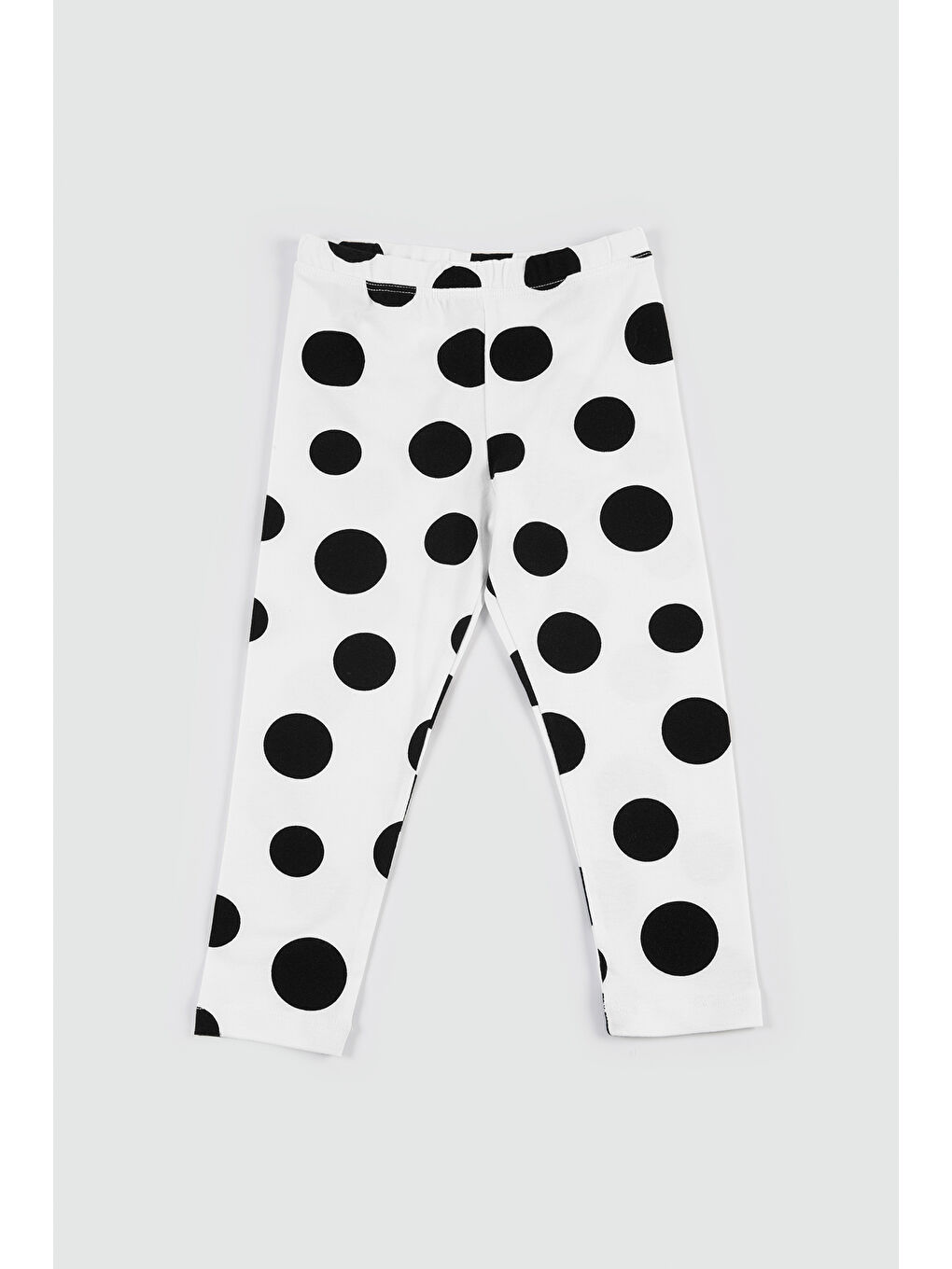 Karışık Kız Çocuk Beyaz Zemin Büyük Puanlı Tayt