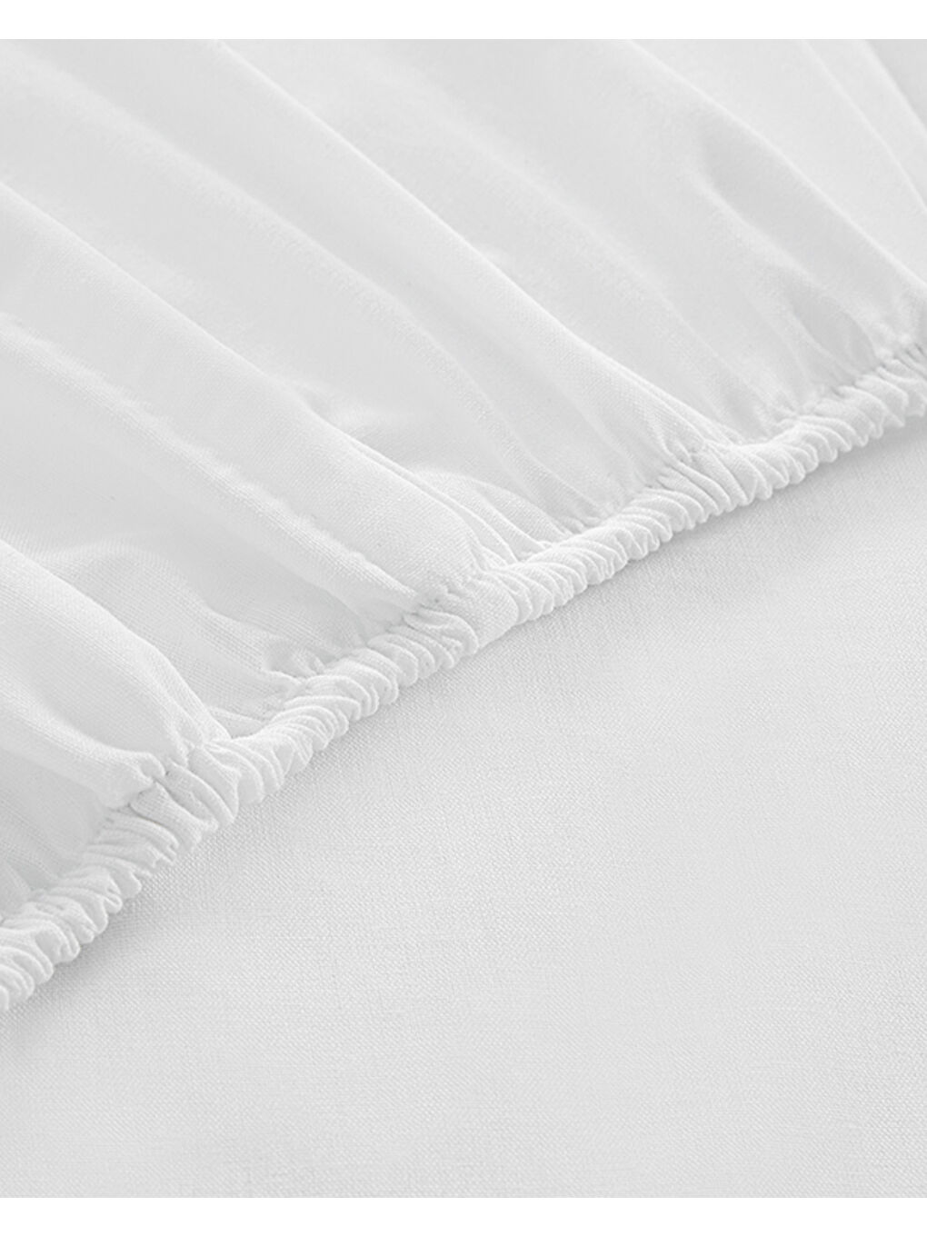 Düz 2 Pamuklu King Size Lastikli Çarşaf 180x200 cm Beyaz-2