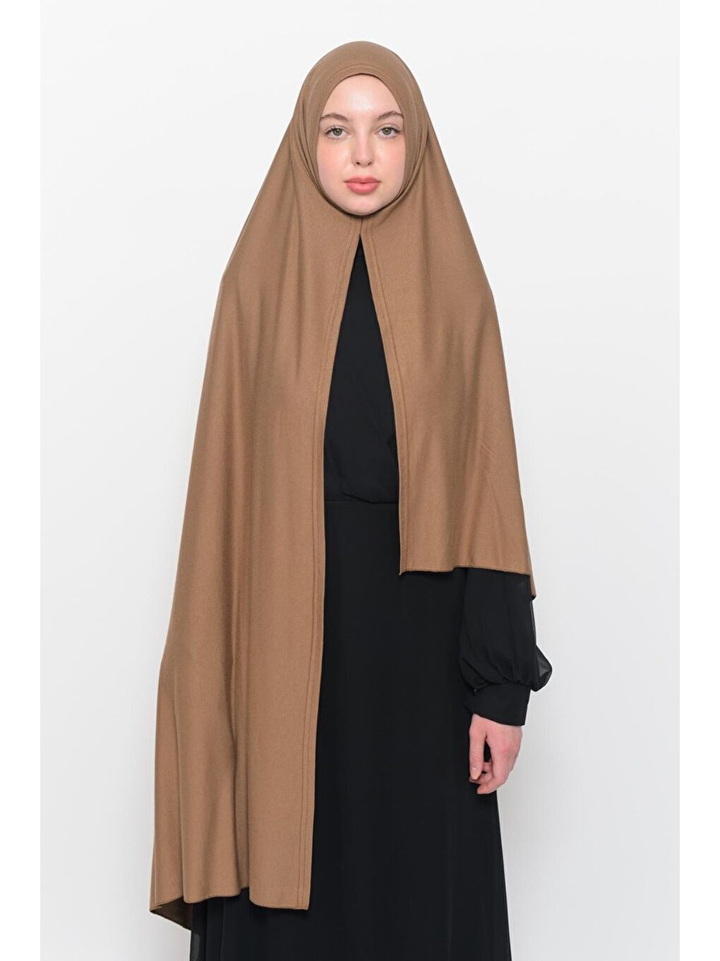 Kahverengi Hazır Pratik Geçmeli Lüks Organik Düz Penye Şal Çapraz Hizalı-2