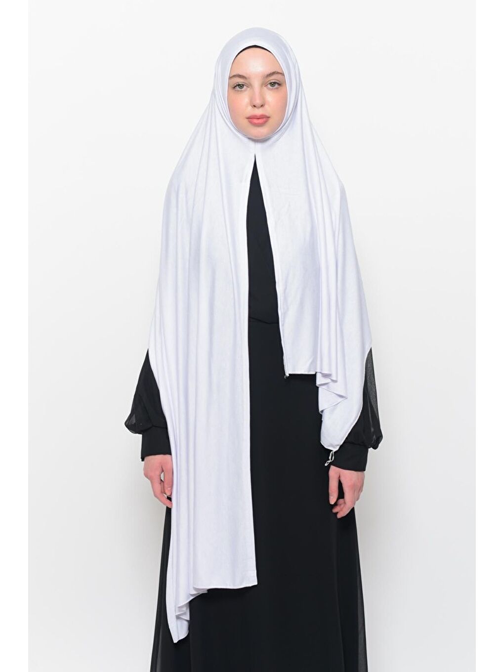 Bej Hazır Pratik Geçmeli Lüks Organik Düz Penye Şal Çapraz Hizalı-1