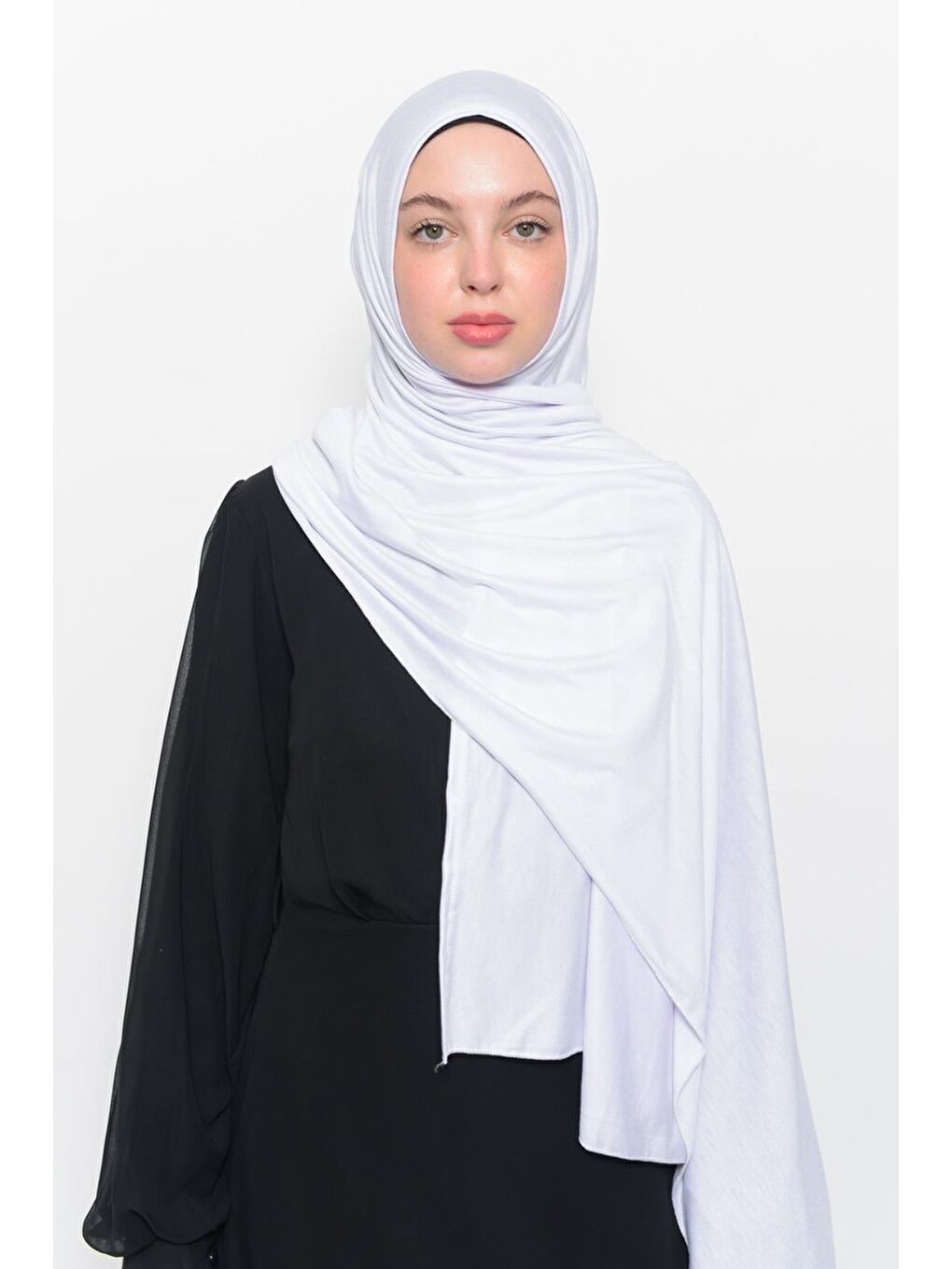 Bej Hazır Pratik Geçmeli Lüks Organik Düz Penye Şal Çapraz Hizalı-2