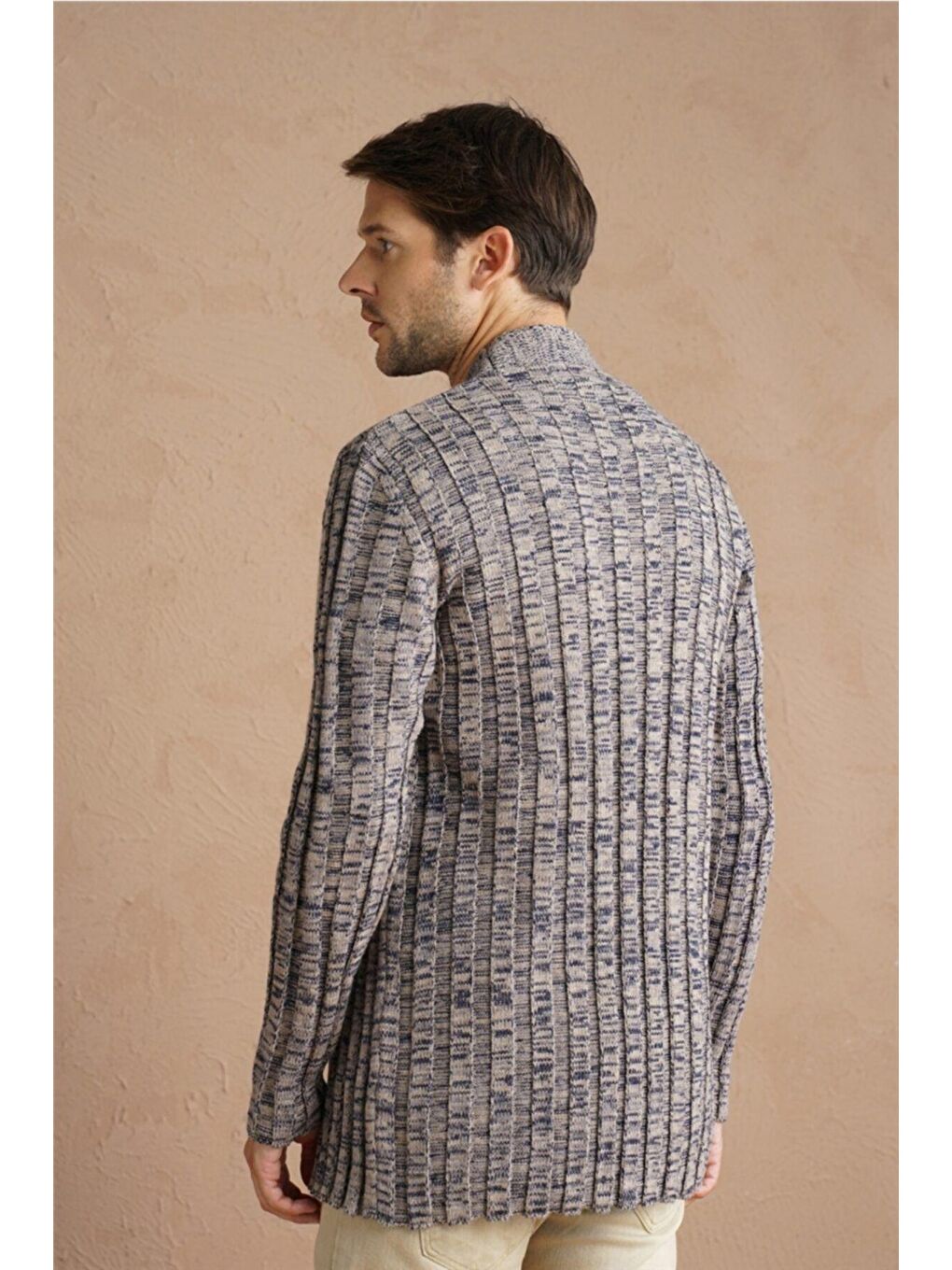 Kahverengi Erkek  Fitilli Triko Hırka-2