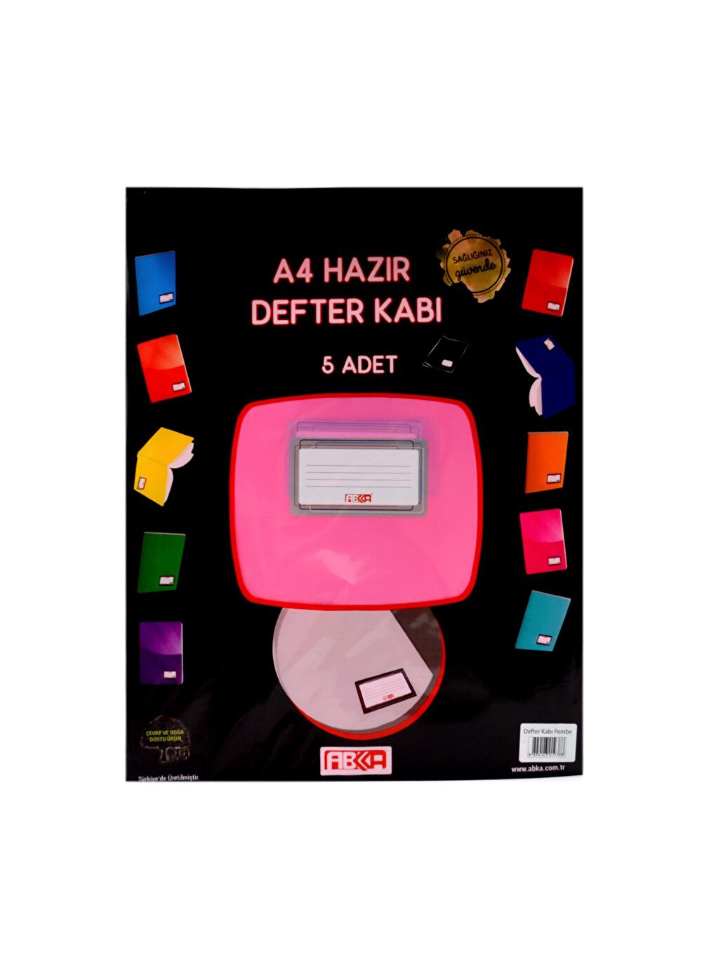 Abka Pembe A4 Hazır Defter Kabı 5 Li Pembe