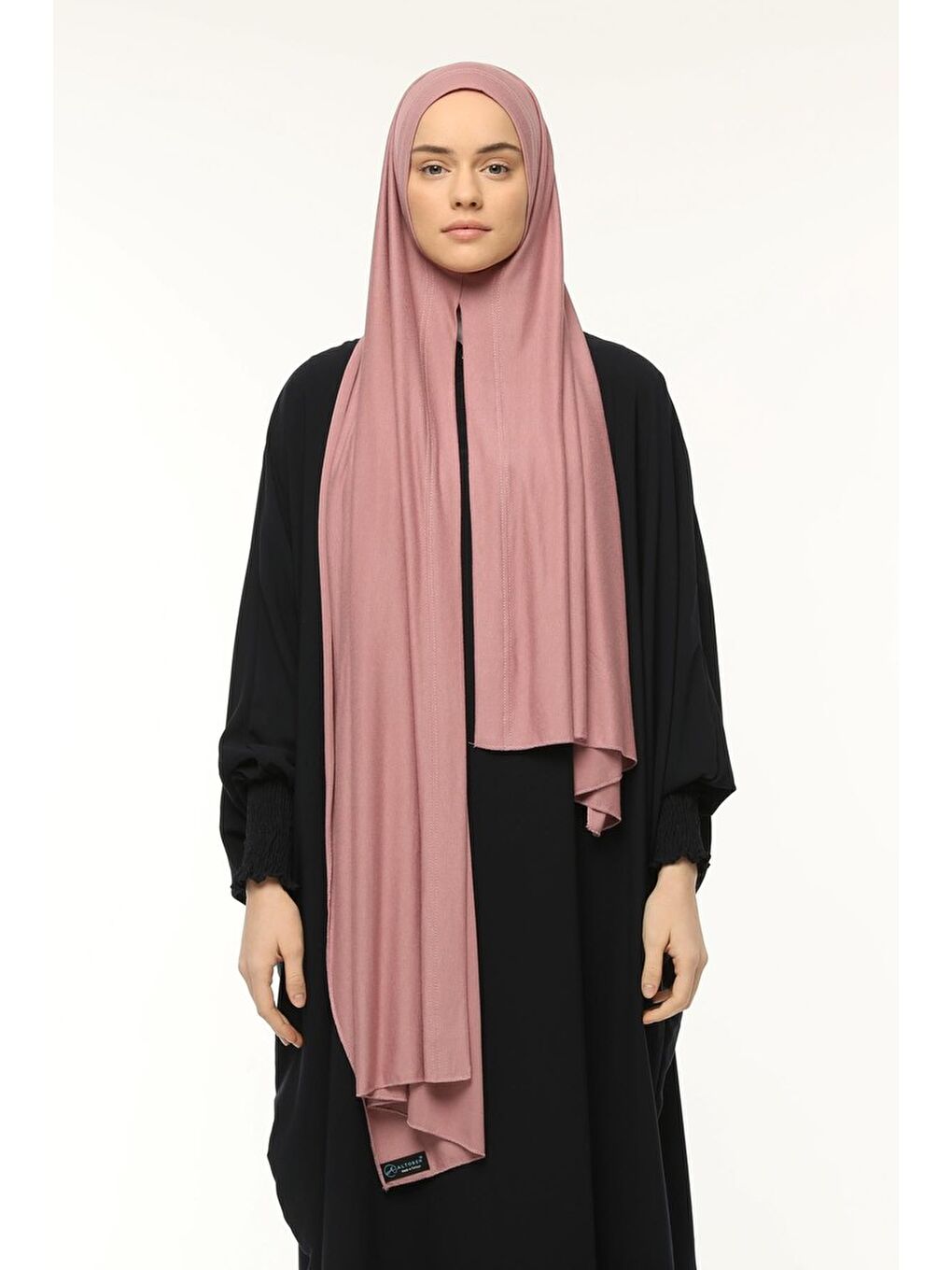 Pembe Hazır Pratik Geçmeli Lüks Organik Düz Penye Şal Çapraz Hizalı