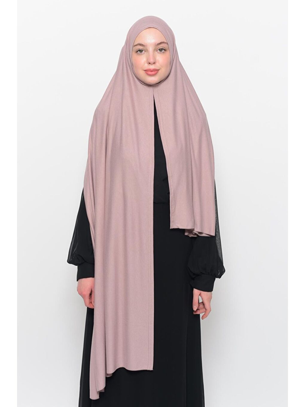 Pembe Hazır Pratik Geçmeli Lüks Organik Düz Penye Şal Çapraz Hizalı-2