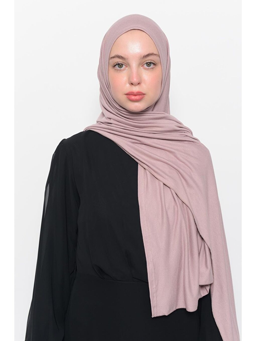 Pembe Hazır Pratik Geçmeli Lüks Organik Düz Penye Şal Çapraz Hizalı-3