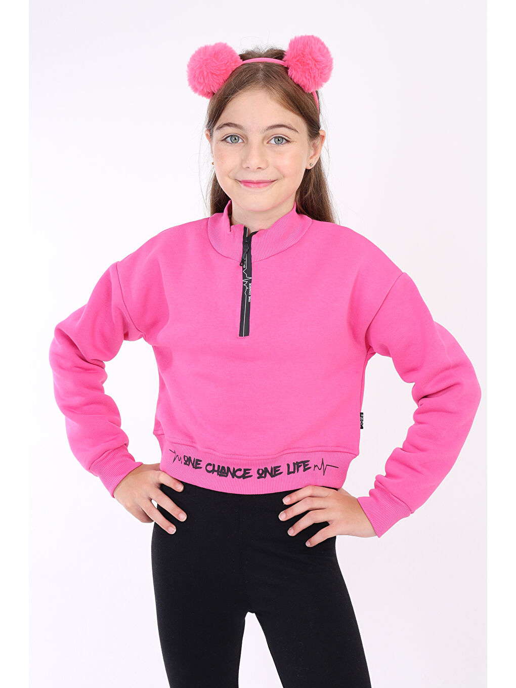 Toontoykids Fuşya Kız Çocuk Baskılı Sweatshirt