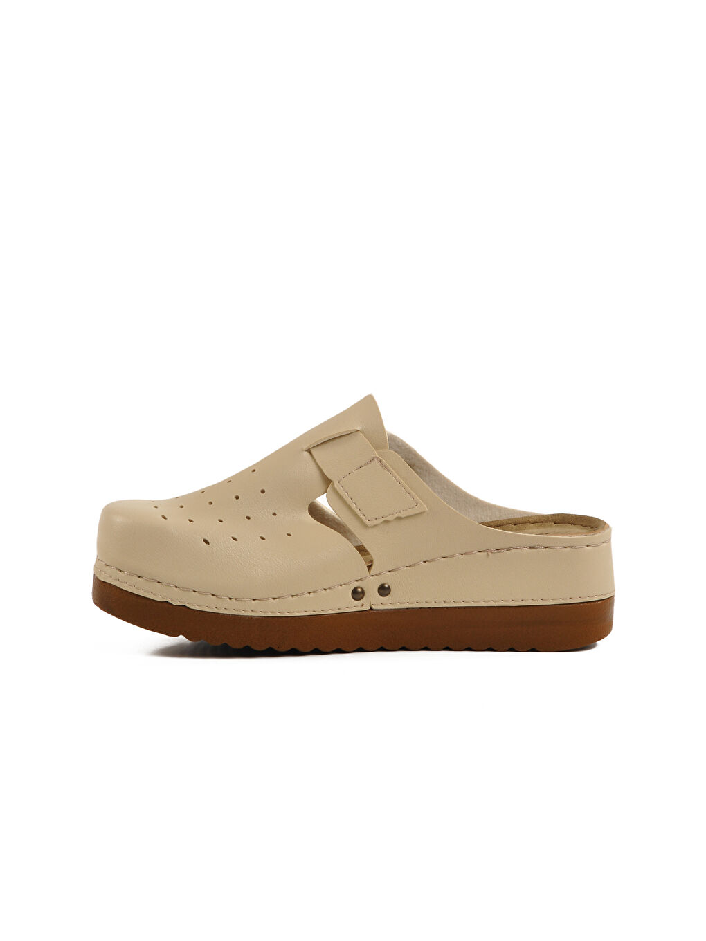 Bej Anatomik Unisex Sabo Terlik 07-008 G-1