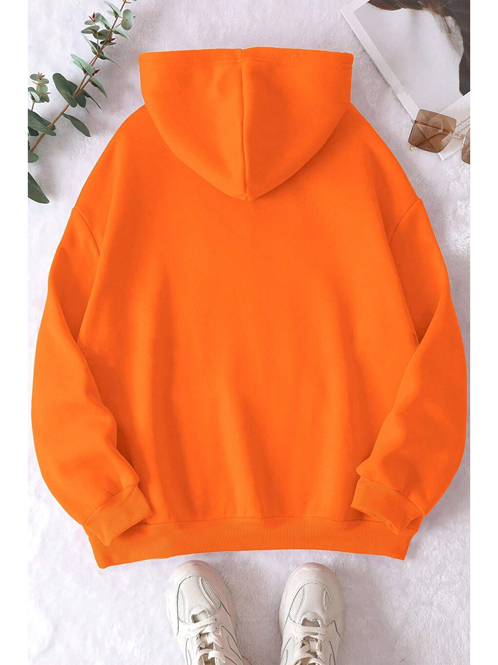 uyguntarz Turuncu California Baskılı Oversize Sweatshirt - 1